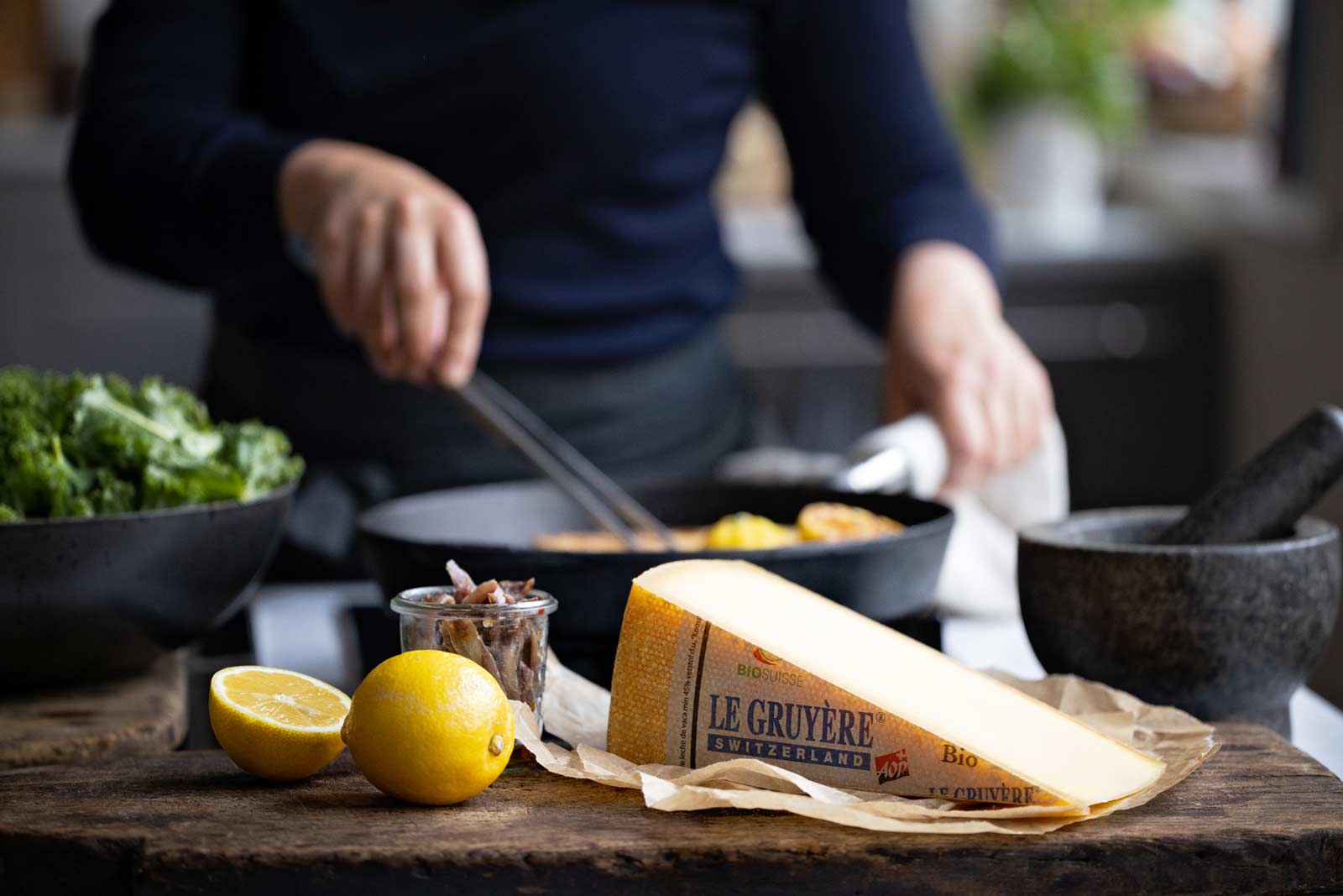 Louisa Lorang kokkaa Le Gruyère AOP juustosta.